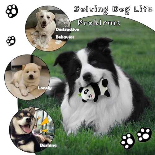 Hide and Seek Dog Toys, Interactive Squeaky Plush Puzzle Puppy Chew Toy to Keep Them Busy for Small Medium Large Dogs(Bamboo Hideaway with 5 Pack Panda) - color: Bamboo Hideout with 5 Panda