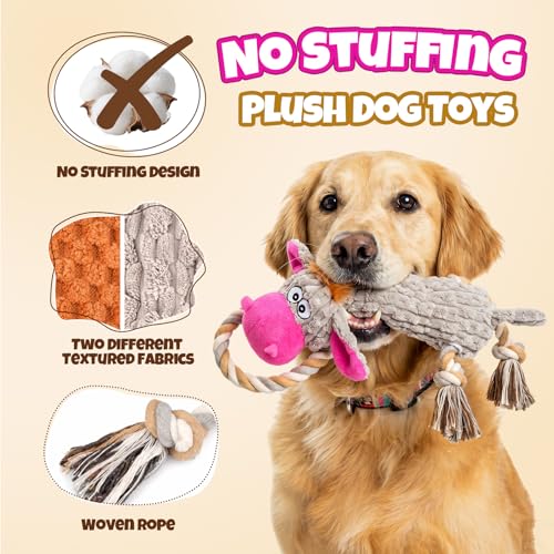 2-Pack Squeaky Crinkle Plush Dog Toys