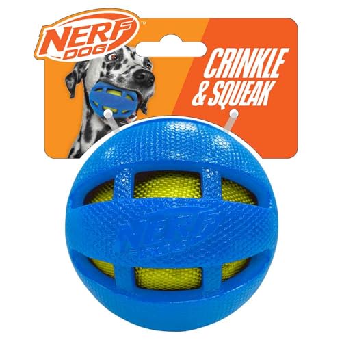 3.8in TPR Squeak and Crunch Ball – Blue - size: One-Size-for-Most