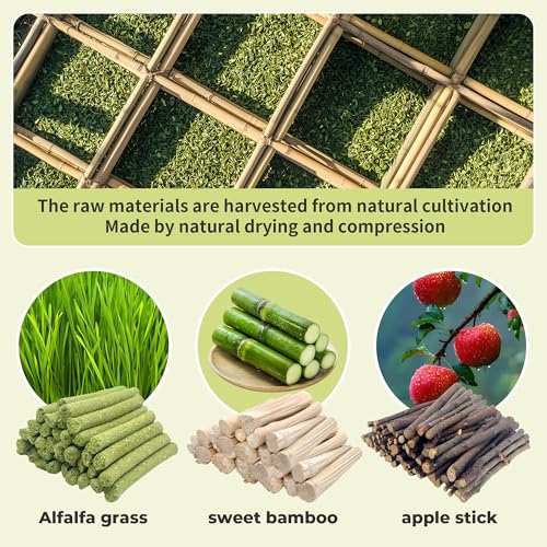 Alfalfa Sticks 250g Natural Molar Wood Treats Toys for Small Animals, Rabbits, Guinea Pig, Bunny, Hamster, Rat, Chinchillas
