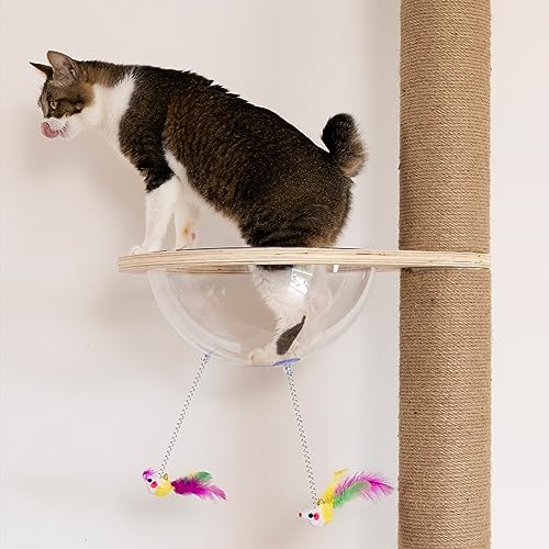 Floor to Ceiling Cat Tree Height (50-120.5in) Adjustable Cat Tower 5 Tier Hemp Scratching Post High Cat Tree Sturdy Activity Tree Indoor Outdoor Cat Scratching Post Activity Center - size: 5-tier cat tree