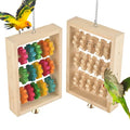 2Pcs Bird Toys, Wooden Swing Chewing Puzzle Climbing Hanging Block Toy