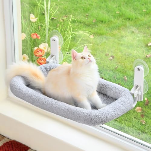 Zakkart Foldable Cat Hammock for Window (Gray Bolster Bed, Medium) - color: Gray Bolster Bed, size: Medium