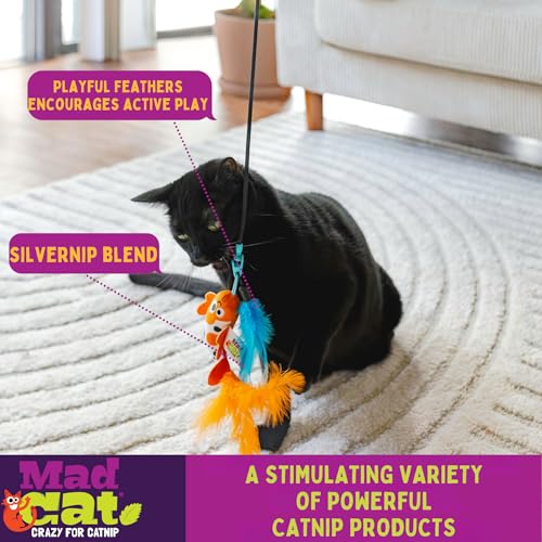 Mad Cat Playing Koi Retractable Feather Wand Cat Toy with Telescopic Handle - style: Playing Koi