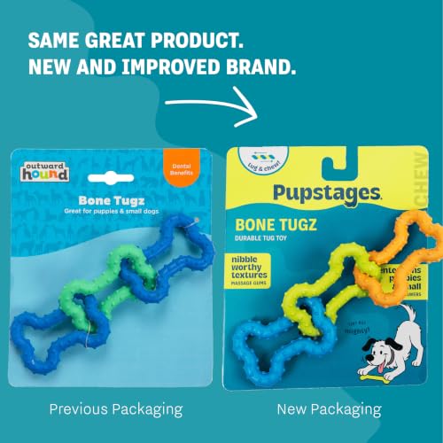 Bone Tugz Dental Dog Chew Toy, Floppy & Textured, 6.3" - color: Bonetugz Blue
