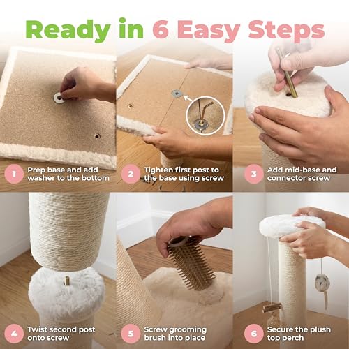 Best Pet Supplies Catify Cat Scratching Post - Beige H: 33" - color: Beige Scratching Post - H: 33"