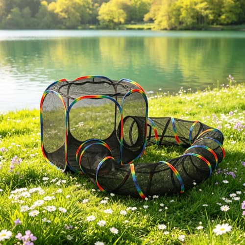 PAWZ Road Outdoor Cat Tunnel Portable Catio 2 in 1 Cat Tent & Play Tunnel - size: M