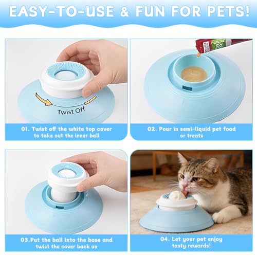 2026 New Lick Sphere Dog, Anxieties Relief Slow Feeder Dog Lick Ball Treat Dispenser, Non-Slip Licking Bowl, Enrichment Toys, Suitable for All Types of Dogs/Cats