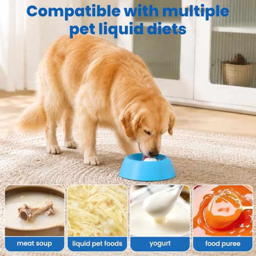 Slow Feeder Dog Bowl with Rolling Ball, Anti-Slip Lick Bowls with Ball