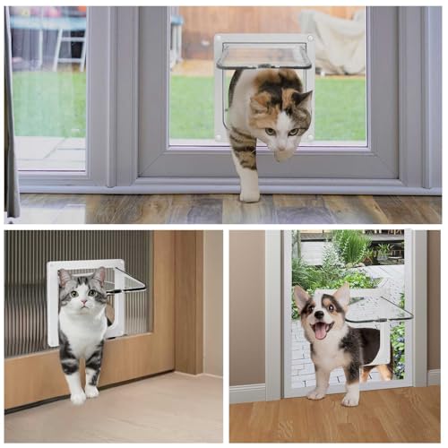 Lessmon Cat Door Flap for Interior Exterior Doors, Outer 7.76x7.5x0.78in, M - size: 7.76x7.5x0.78 inches