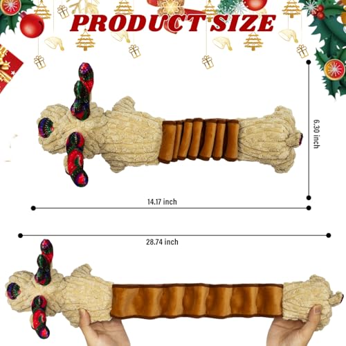 Christmas Squeaky Pet Gift Crinkle Dog Toys Deer - style: Christmas Deer Pulling Belt