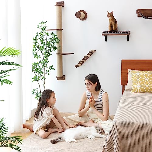 FUKUMARU Cat Wall Steps, 11.8 Inch, 2 of Pack - color: Brown