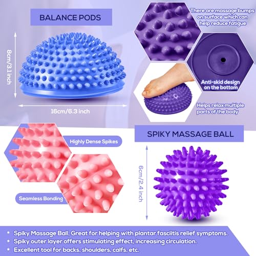 Meooeck 8 Pcs Balance Disc Set with Hand Pump - color: Fresh Colors