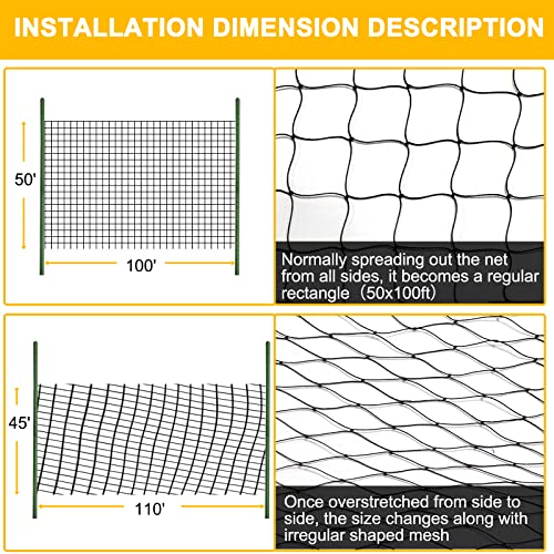 BSTPCOO Bird Netting 50ft x 100ft, Heavy Duty 1 inch Mesh Nylon Nettings - size: 50'×100'-1''
