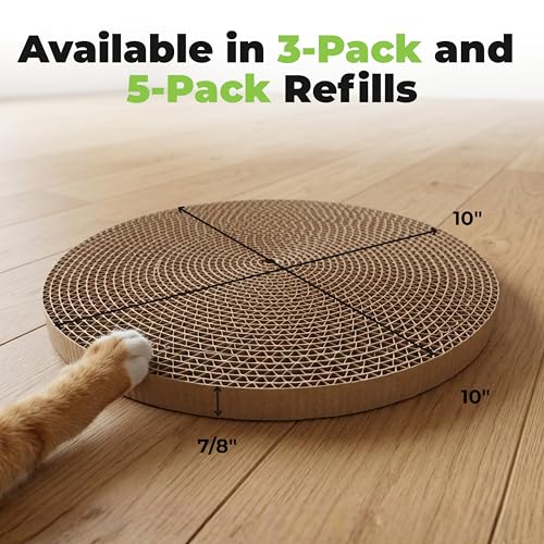 Catify Spin n' Scratch Cat Scratch Pad Refill - Round, 5-Pack - color: Round (5 Pack)