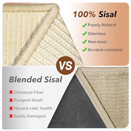 Cat Scratcher Toy with Ball Track, Kitten Interactive Toy, Natural Sisal Cat Scratch Pad for Indoor Cats, Sturdy Solid Wood Frame, Physical Exercise for Kitty & Medium Cat