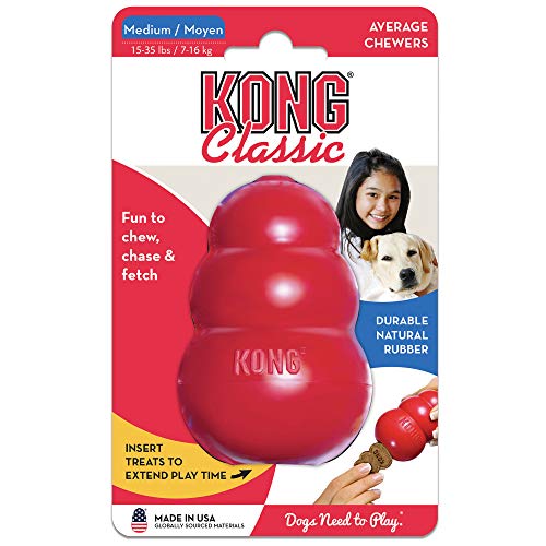 KONG Classic Stuffable Dog Toy, Natural Rubber Chew, for Medium Dogs - size: Medium (Pack of 1)