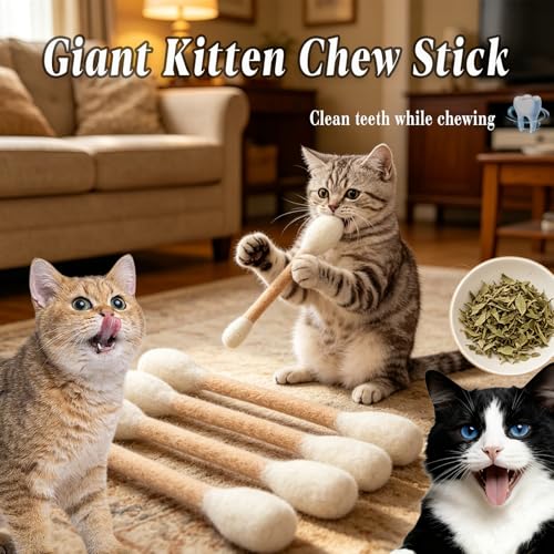 Giant Cotton Swabs Cat Toys with Catnip 6 Pk (A) - color: A