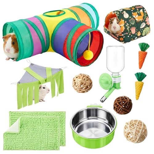Guinea Pig Starter Kit, 12-Piece Cage Set,Stylish Style,Green - color: Green, style: Stylish Style