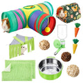 Guinea Pig Starter Kit, 12-Piece Cage Set,Stylish Style,Green - color: Green, style: Stylish Style