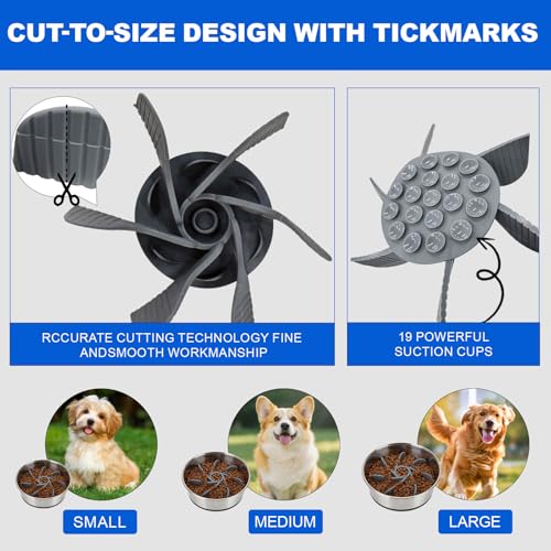 Set of 2 Pack Stainless Steel Dog Bowls & 1x Slow Feeder Insert, 32oz/4 Cups Non Slip Dog Metal Food Bowl & Water Bowl with Rubber Bottom (M Size for Small Medium Dogs) Dishwasher Safe