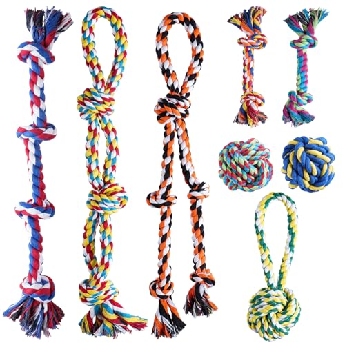 Aitmexcn Large Dog Toys for Aggressive Chewers, 8 Pack Dog Rope Toys - size: 8 Pack-Large