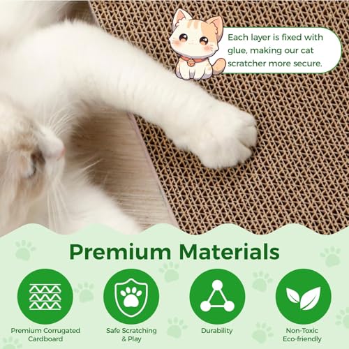 Round Cat Scratcher Refill, 10 Inch Cat Scratching Board for Indoor Cats, Cardboard Cat Scratcher Pads Circle Replacement, Double-Sided (2 PCS)