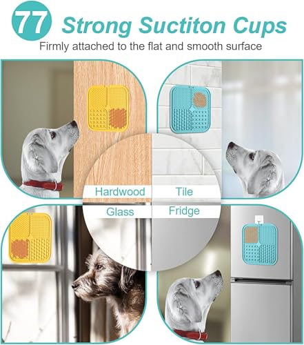Dog Lick Mat for Dogs & Cats, Silicone Slow Feeder Lick Pad with Suction Cups for Bathing, Grooming & Anxiety Relief(4, Pastel Mix) - color: Pastel Mix