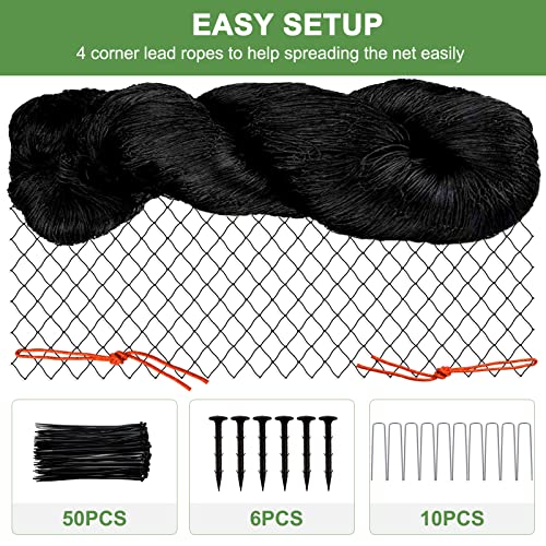 Bird Netting 25'x25' Heavy Duty Nylon Net with 2" Mesh, Poultry Netting - size: 2", 25' x 25'