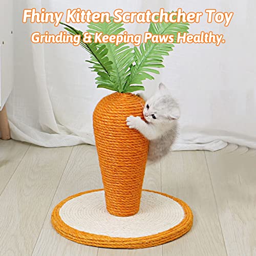 Fhiny Rabbit Scratching Toy, Sisal Carrot Shaped Bunny Scratching Post - style: Carrot Scratch Toy