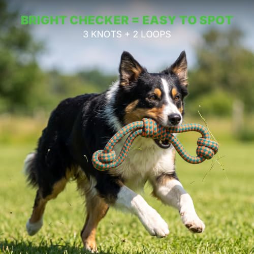 Dog Toys for Aggressive Chewers, Indestructible Dog Toys, Dog Tug Toy - color: Double Loop Tug