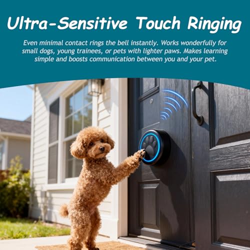 Halo Paw Smart Dog Door Bell–BK Dog Bells to Go Outside (2 Chimes & 1 Bell) - color: 2 Receivers & 1 Bell
