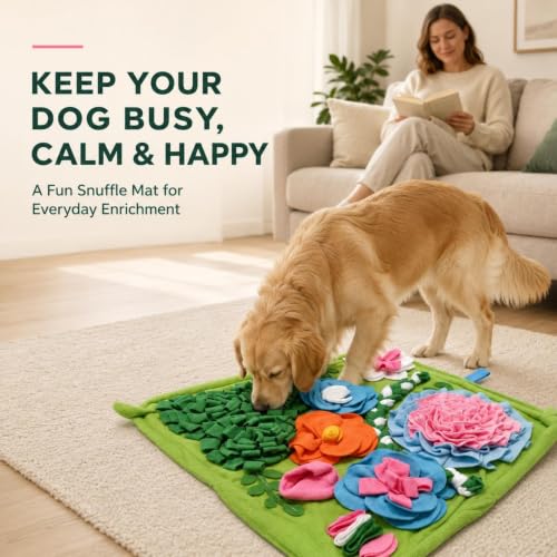 Snuffle Mat for Dogs, Interactive Dog Puzzle Toy & Slow Feeder - size: 19.7"L x 19.7"W