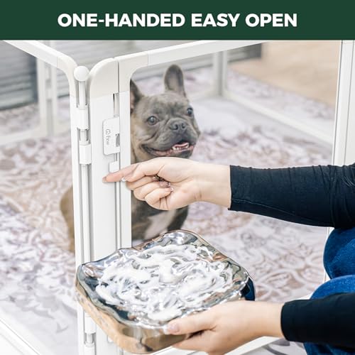 FXW AuraSpace Pro Clear Acrylic Indoor Dog Playpen, 24" H, 8 Panels - color: White, size: 24"H