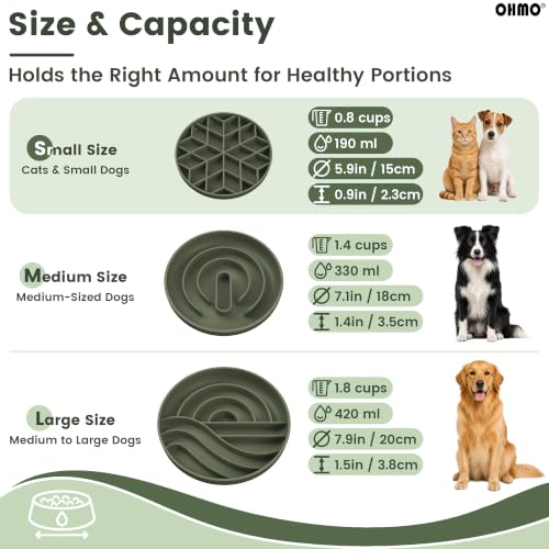 OHMO Slow Feeder Dog Bowl, 5.9" Lick Mat for Dogs, Diamond, Camo Green - color: Camo Green