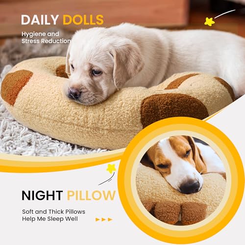 Dog Pillow Soft Neck Pillow for Dogs, Washable Dog Calming Pillow for Sleep - color: Yellow