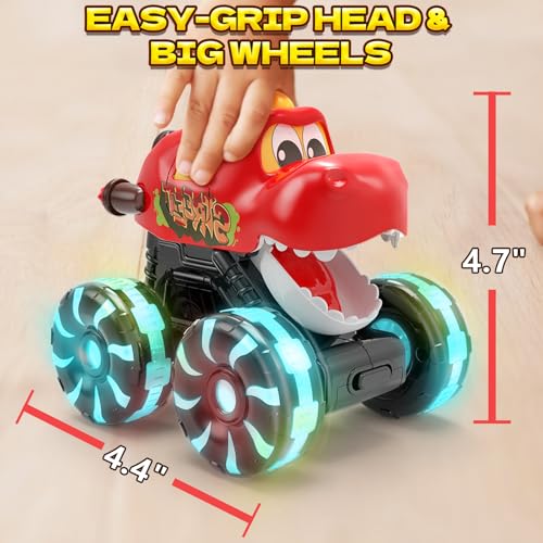 Intoypad Red Chomping Dino Monster Truck Toy – Press and Go Car Truck - color: Red
