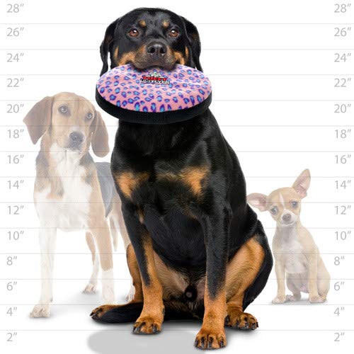 TUFFY® 2 Pack Ultimate Flyer Ultra Durable Plush Dog Toys - color: 2PK Pink Leopard Flyer