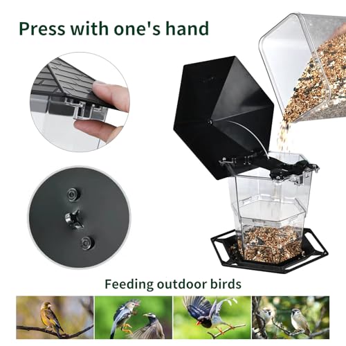 Jealoeur Bird Feeders for Outdoors Hanging Bird Feeder Wild Birds Seed, Black 2 Pack - color: Black 2 pack