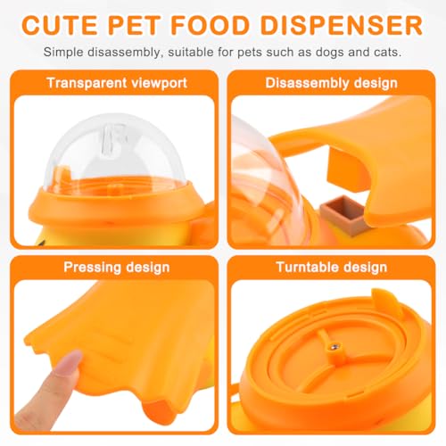 Dog Interactive Treat Dispenser Toy, Interactive Dog Toys Food Puzzle Do g Treat Dispenser Slow Feeder for Small Medium Dogs Cats IQ Training Reduces Bloating for Healthy Eating (Yellow)