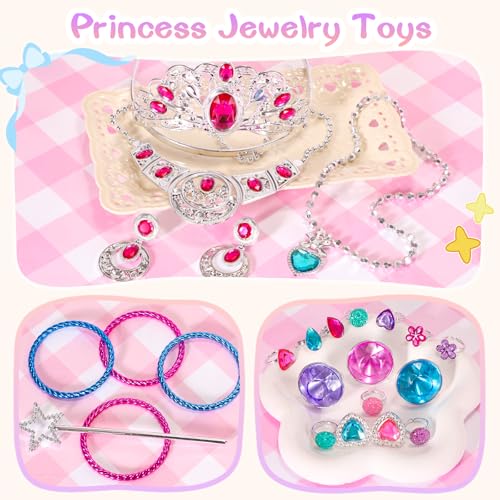 CatchCute Interactive Hopping Bunny Plush with Princess Jewelry Set