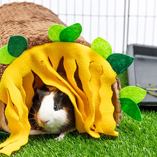 PAWNISAW Guinea Pig Hideout, Washable Fleece Tunnel House & Cage Tube - color: Brown