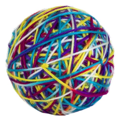 Pet Zone Rattling Yarn Ball Cat Toy, Colorful Rolling, for Indoor Playtime