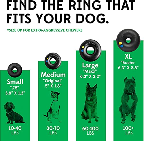 Goughnuts Dog Chew Toys Rubber Ring Indestructible Dog Chew Toys for Extreme Aggressive Power Chewers |for Large Dogs 100+ Pounds |Large (L) Size, Green Rubber - color: Green, size: Large, 60-120 Lbs (Maxx Size)