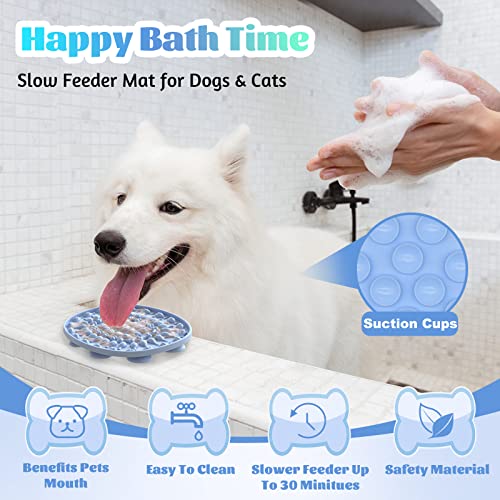 Lick Mat for Dogs & Cats, 3-Pack Slow Feeder Lick Pad with Suction Cups, Anxiety Relief, BPA Free, Dishwasher Safe