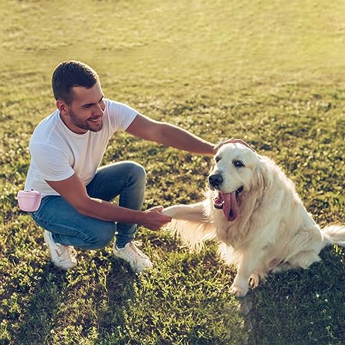 AUDWUD Silicone Dog Treat Pouch with Clicker Magnetic Closure Secure Clip - color: Peach Pink, size: 1 Pack