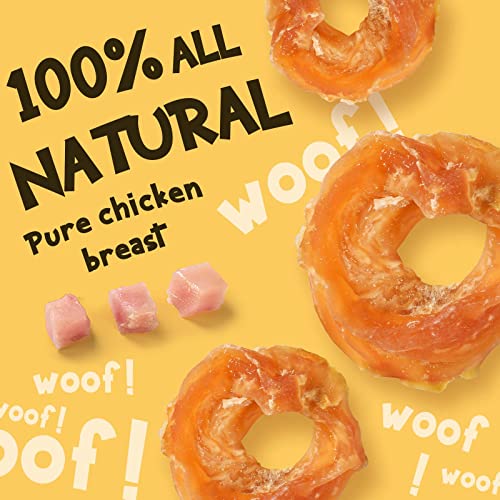 Chicken Jerky Dog Treats, Chicken Rings, Training Treats for Dogs, Natural Dog Jerky Treats
