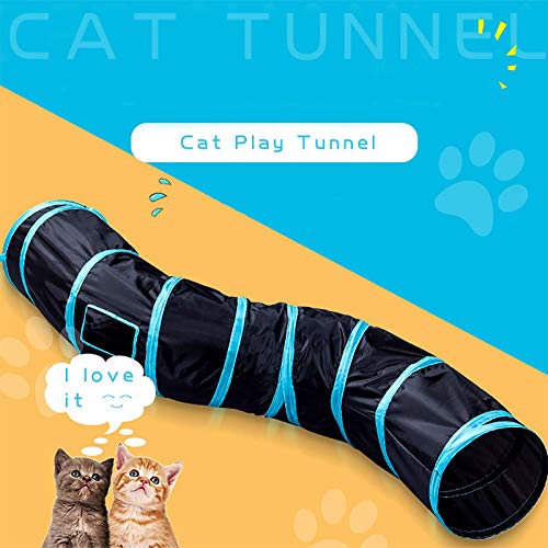 iCAGY Cat Tunnel Toys for Indoor Cats Kittens Rabbits, Pet Toy Play Tunnels - color: Black