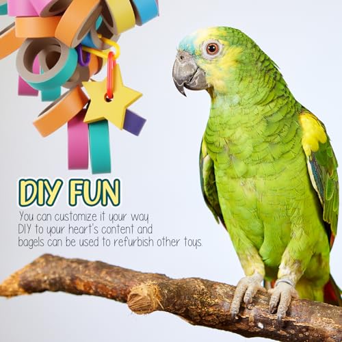 Skyygemm 60 Pcs Parrot Toys Macaw Toys Bulk for Medium Large Birds