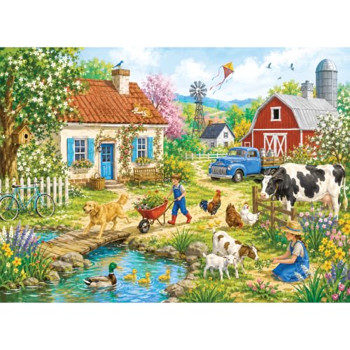 500 Piece Puzzles for Adults,Spring Country Farm Jigsaw Puzzles 500 Pieces - color: Country Farm
